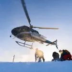 heli skiing adventure landing