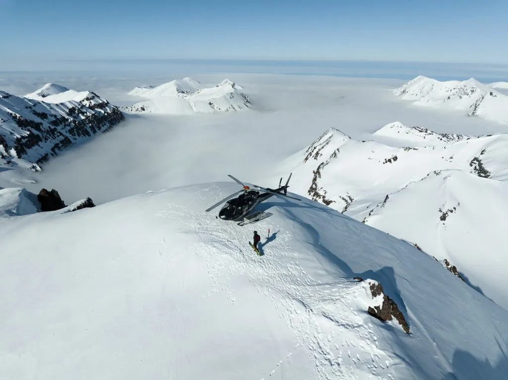 heliskiing mountain peak adventure